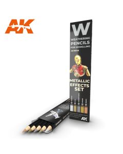 AK Interaktive, ak-interactive-10046-weathering-pencils-for-modelling-metallic-effects-set, AKI10046