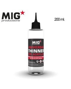 Mig Akrylmaling, mig-productions-p263-universal-thinner-for-acrylics-200-ml, MPR263