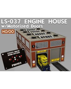 Diverse Byggesett, Proses-ls-037-engine-house-kit-with-motorized-doors-and-lights, PROLS-037