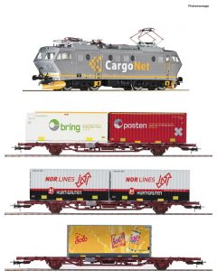 Lokomotiver Norske, roco-61488-cargonet-el-16-nmj-topline-lgjs-lgns-containervogner-solo-bring-posten-hurtigruten-nor-lines-ac-med-lyd, ROC61488