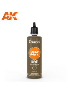 AK Interaktive, ak-interactive-ak11249-olive-drab-primer-100ml-third-generation-acrylics, 11249