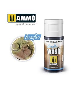 Mig Akrylmaling, ammo-by-mig-jimenez-0711-black-wash-acrylic-wash-15-ml, MIG0711