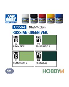 Mr. Hobby, mr-hobby-cs-584-russian-green-color-modulation-set-4-x-18-ml-mr-color, MRHCS584
