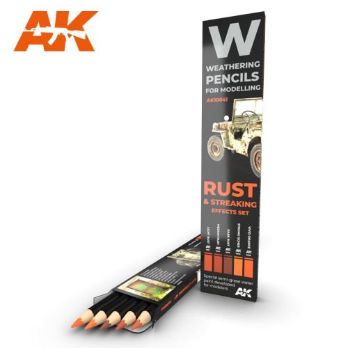 AK Interaktive, ak-interactive-10041-weathering-pencils-for-modelling-rust-and-streaking, AKI10041