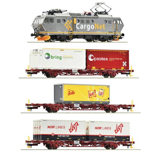 Lokomotiver Norske, roco-61488-cargonet-el-16-nmj-topline-lgjs-lgns-containervogner-solo-bring-posten-hurtigruten-nor-lines-ac-med-lyd, ROC61488