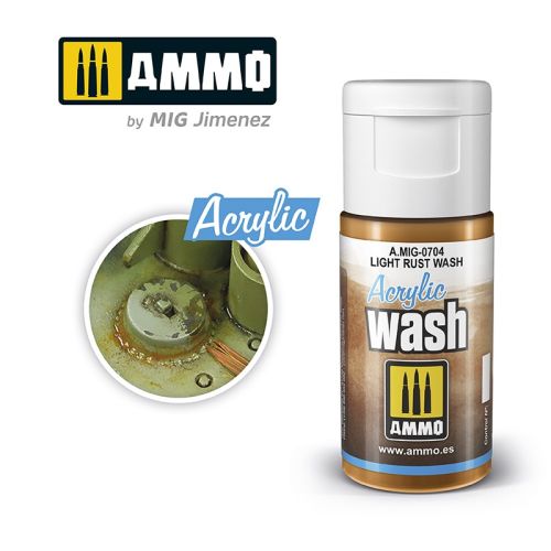 Mig Akrylmaling, ammo-by-mig-jimenez-0704-light-rust-wash-acrylic-wash-15-ml, MIG0704